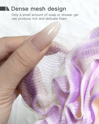 Large Loofah Sponge Set - 4 Pack Exfoliating Bath Scrubbers