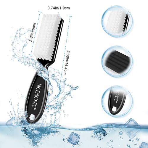 10 Pcs Nail Brush Set for Manicure and Cleaning - Black