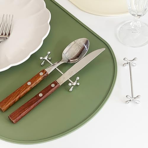 304 Stainless Steel Chopstick and Spoon Rest Set - 4 Pieces