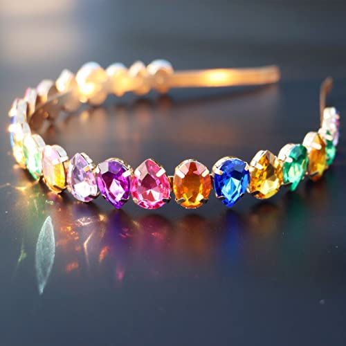 Sparkly Rhinestone Butterfly Headband for Women Colorful Hair Accessory