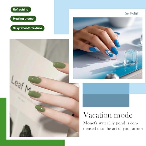CAMILA 6pc Green Gel Nail Polish Set - HEMA & TPO Free Soak-Off UV LED Kit