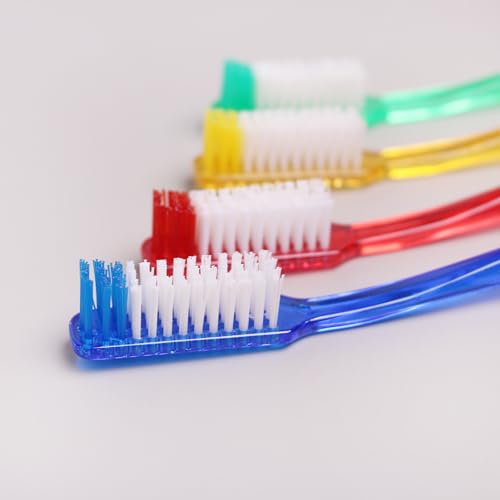 Adult Hard Bristle Toothbrush Pack of 12 - Firm Oral Care for Smokers