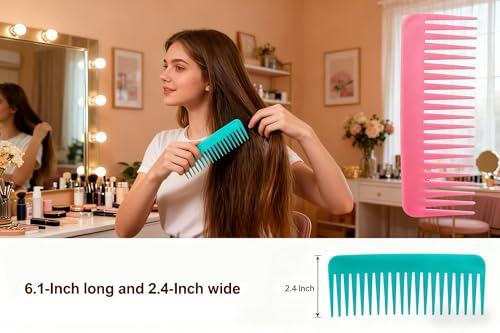 YOFAN 3-Pack Wide Tooth Detangling Comb – Handleless for Curly Thick Hair