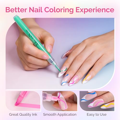 MelodySusie Nail Art Pens Set - 12 Colors, 0.7MM Precision for DIY Designs