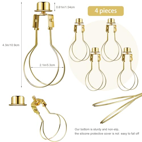 Honoson 4-Pack Lamp Shade Holders with Finials and Levellers