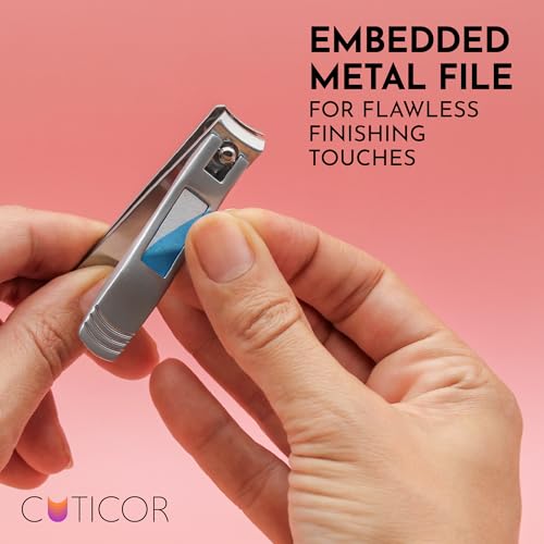CUTICOR Stainless Steel Nail Clipper Set for Thick Nails