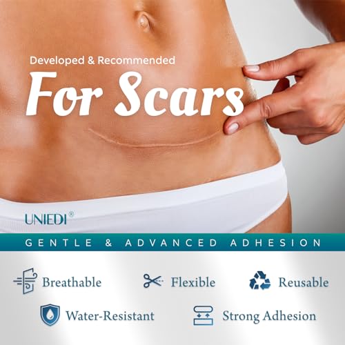 UNIEDI Silicone Scar Sheets - 1.6" x 120" Roll for Surgical & Keloid Scars