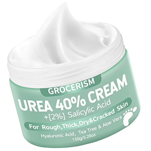 Grocerism 40% Urea Foot Cream with Salicylic Acid, 5.29oz - Softens Dry, Callused Skin