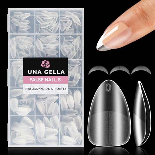 UNA GELLA Z-Short Almond Nail Tips - 312Pcs Full Matte Acrylic Nails