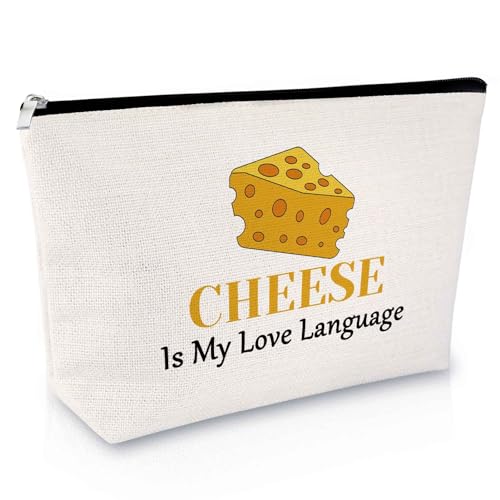 Sfodiary Cheese Lover Gift Makeup Bag - 9 Food Gifts Cosmetic Bag for Women