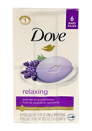Dove Relaxing Lavender Beauty Bar Soap, 3.75 oz Bars (Pack of 6)
