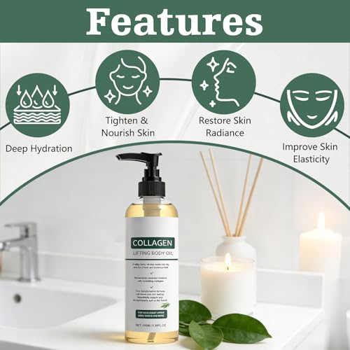 Hydrating Collagen Body Oil – Firming Moisturizer for Dry Skin, 2 Pack