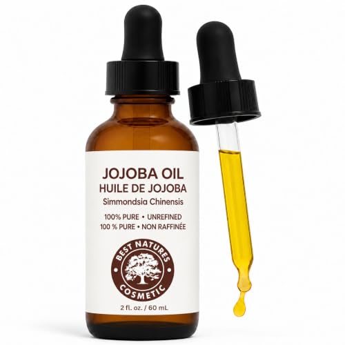 Jojoba Oil 2 fl oz - Pure, Unrefined & Cold Pressed - For Skin & Hair - Best Nature's Cosmetics (Pack of 1)