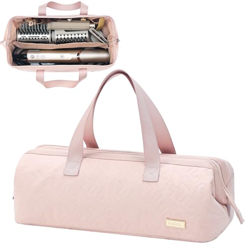 NISHEL Pink Hair Tools Travel Bag for Dryer & Curling Iron