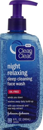 Clean & Clear Night Relaxing Deep Cleaning Face Wash - 8 oz (Pack of 2)