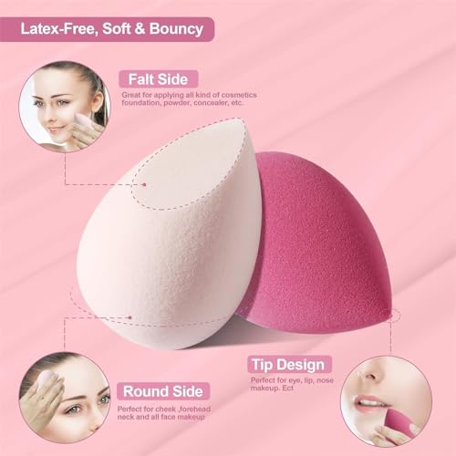DUAIU 4-Piece Makeup Sponge Set with Storage Box - Flawless Blending