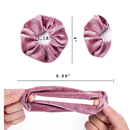 Multi-Color Velvet Hair Scrunchies Pack for Women & Girls - Soft & Gentle Hair Ties