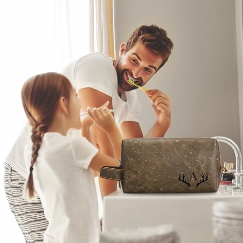 Personalized Engraved Initial Toiletry Bag for Travel - Size S