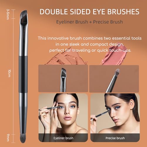ENERGY 4-Piece Travel Eye Makeup Brush Set with Mirror Case