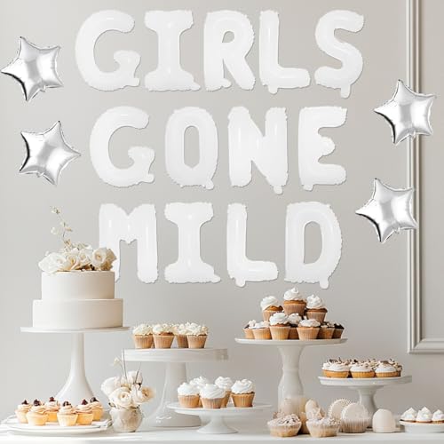 Girls Gone Mild Bachelorette Party Balloon Kit - Silver & White