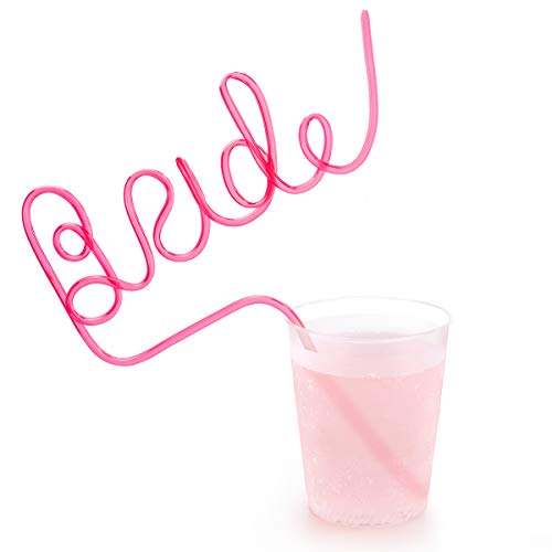 Hot Pink Bride Straw - Reusable Bachelorette Party Accessory