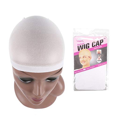 24 Pcs White Nylon Wig Caps - Stretchy Wig Accessories (12 Pack)