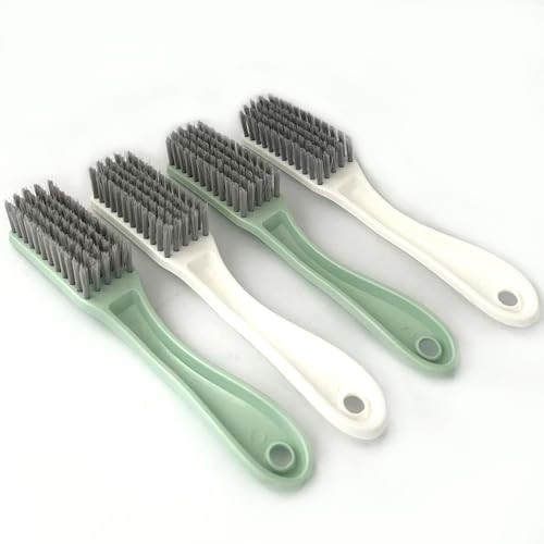 Curved Handle Nail Brush Set - 4 Pcs Multi-Purpose Cleaning Brushes