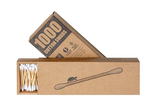 Sea Turtle Bamboo Cotton Swabs - 1000 Count Organic Biodegradable Buds