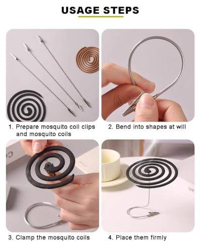 Adjustable Mosquito Coil Holder Clip - Flexible Metal Stand for Indoor Outdoor Use