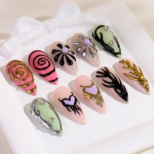 Black 3D Nail Gel Art Liner 2PCS No Wipe Chrome Effect Sculpture Gel