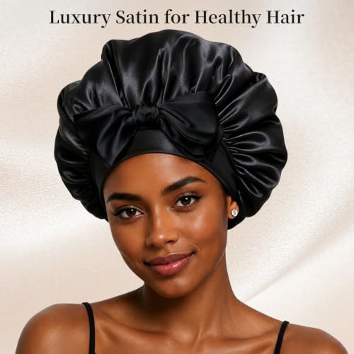 Adjustable Satin Sleep Bonnet for Women - Reduce Frizz & Breakage