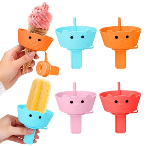 AIERSA Silicone Popsicle Holders with Drip Catcher - 4 Pack