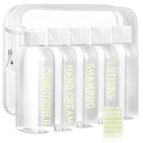 5 Pack TSA Approved Travel Bottles with Leak-Proof Lids