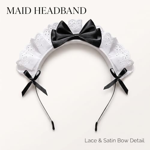 Black Lace Bow Headband for Women - Elegant Cosplay & Fashion Accessory