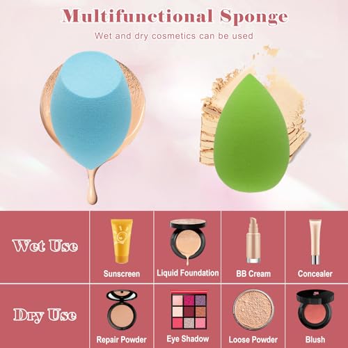 Mini Makeup Sponge Set with Powder Puffs – 40 pcs Beauty Blender & Finger Applicators