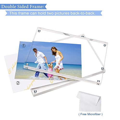 AMEITECH 3.5x5'' Double-Sided Acrylic Photo Frame - Magnetic Desktop Display