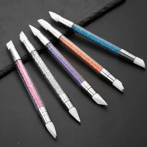 5-Piece Dual Tipped Silicone Nail Art Sculpture Pen Set