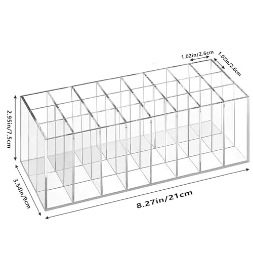 24-Slot Acrylic Lipstick Organizer with Multi-Compartment Display Rack