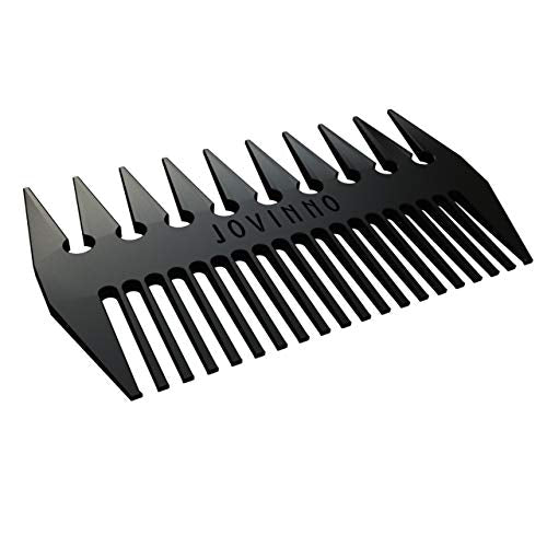 Jovinno Black Metal Heavy Duty Stainless Steel Hair & Beard Comb Dual-Sided Fine & Wide Tooth