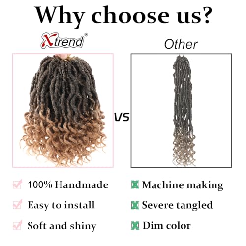 XTREND 10 Inch Faux Locs Crochet Hair, Pre-looped Goddess Locs - 7 Packs