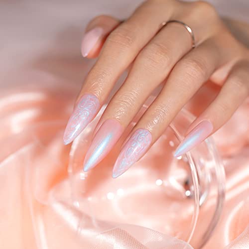 RARJSM Light Pink Pearl Gel Nail Polish - Iridescent Mermaid Effect 7.5ML