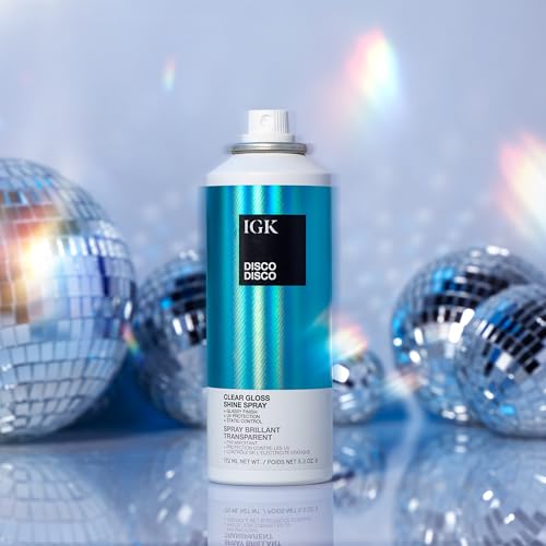 IGK Disco Disco Clear Gloss Hair Shine Spray, Travel Size 2.1 Oz