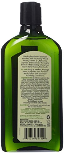 Avalon Organics Rosemary Shampoo 11 oz - Volumizing Plant-Based Hair Cleanser