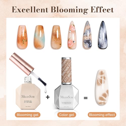 MelodySusie Clear Blooming Gel Nail Polish - Marble & Watercolor Effects