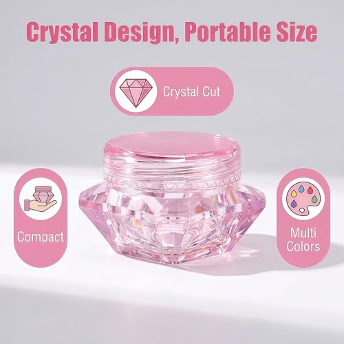 24 Pcs Diamond-Shaped Travel Cosmetic Sample Bottles 5g/5ml - Empty Plastic Containers for Makeup & Skincare
