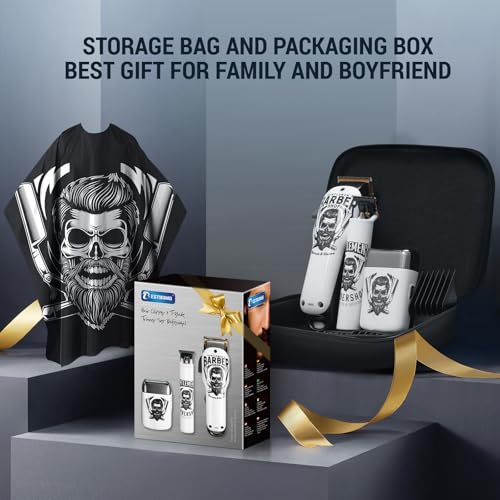 BESTBOMG¢ç Hair Clippers for Men Professional, Hair Clipper, Beard Trimmer & Electric Shaver Kit, Zero-Gapped T-Blade Barber Grooming Kit, LED Display, Rechargeable, Gifts for Men