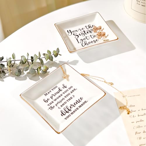 She Believed She Could Jewelry Dish Tray - Ceramic Trinket Dish