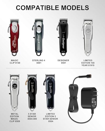 WUKUR Replacement Charger for Wahl Magic Clip Cordless Clipper