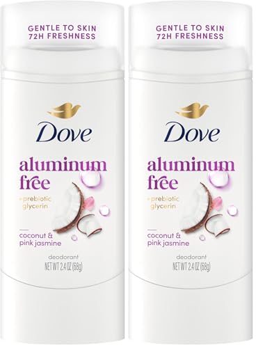 Dove Aluminum Free Deodorant Stick Coconut & Pink Jasmine 2.4 oz (Pack of 2)