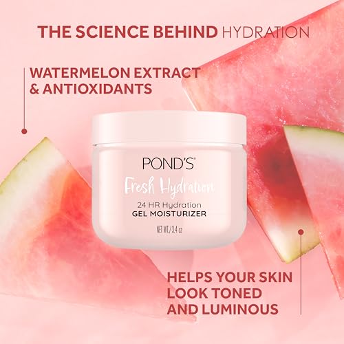 POND'S Watermelon Gel Moisturizer 3.4 oz – Hydrating, Oil-Free Face Care
